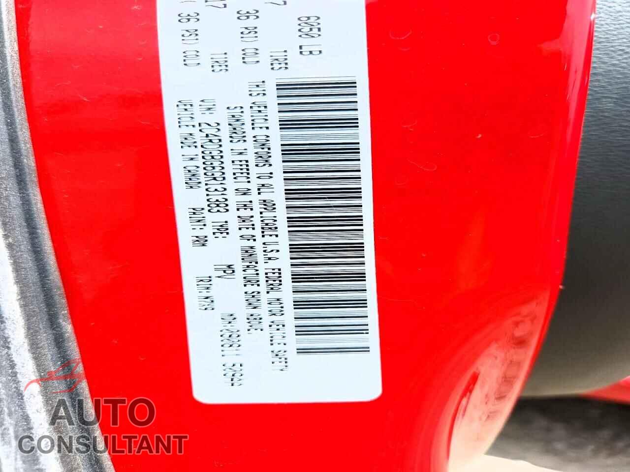 DODGE CARAVAN 2016 - 2C4RDGBG6GR131383