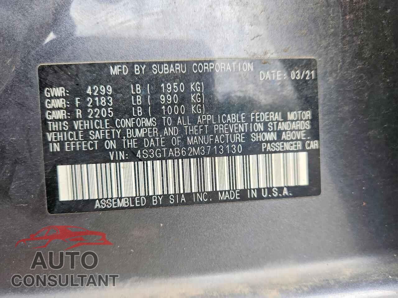 SUBARU IMPREZA 2021 - 4S3GTAB62M3713130