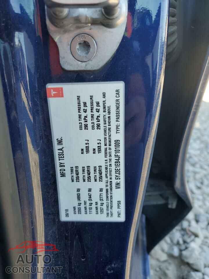 TESLA MODEL 3 2018 - 5YJ3E1EB4JF101009