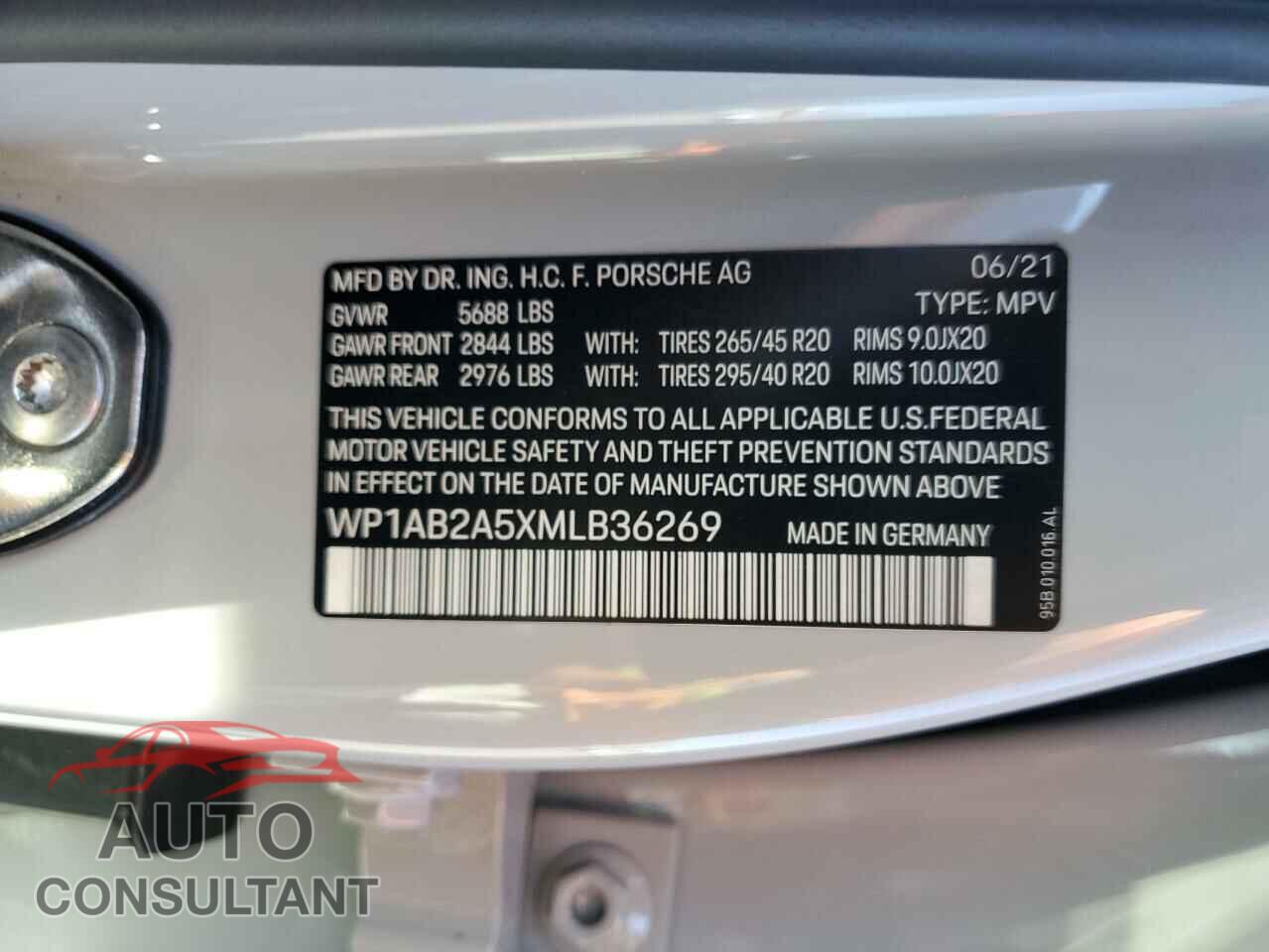 PORSCHE MACAN 2021 - WP1AB2A5XMLB36269