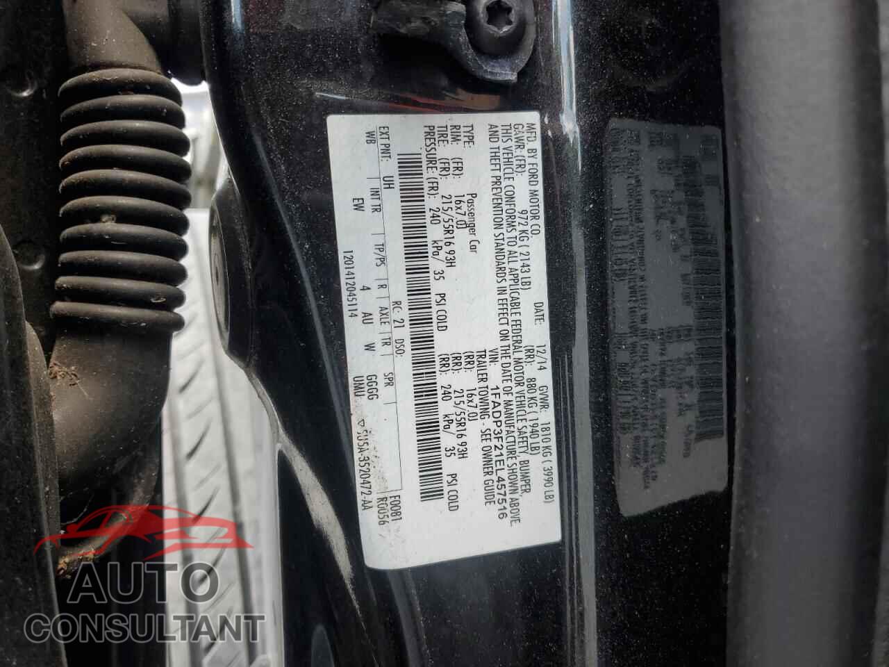 FORD FOCUS 2014 - 1FADP3F21EL457516