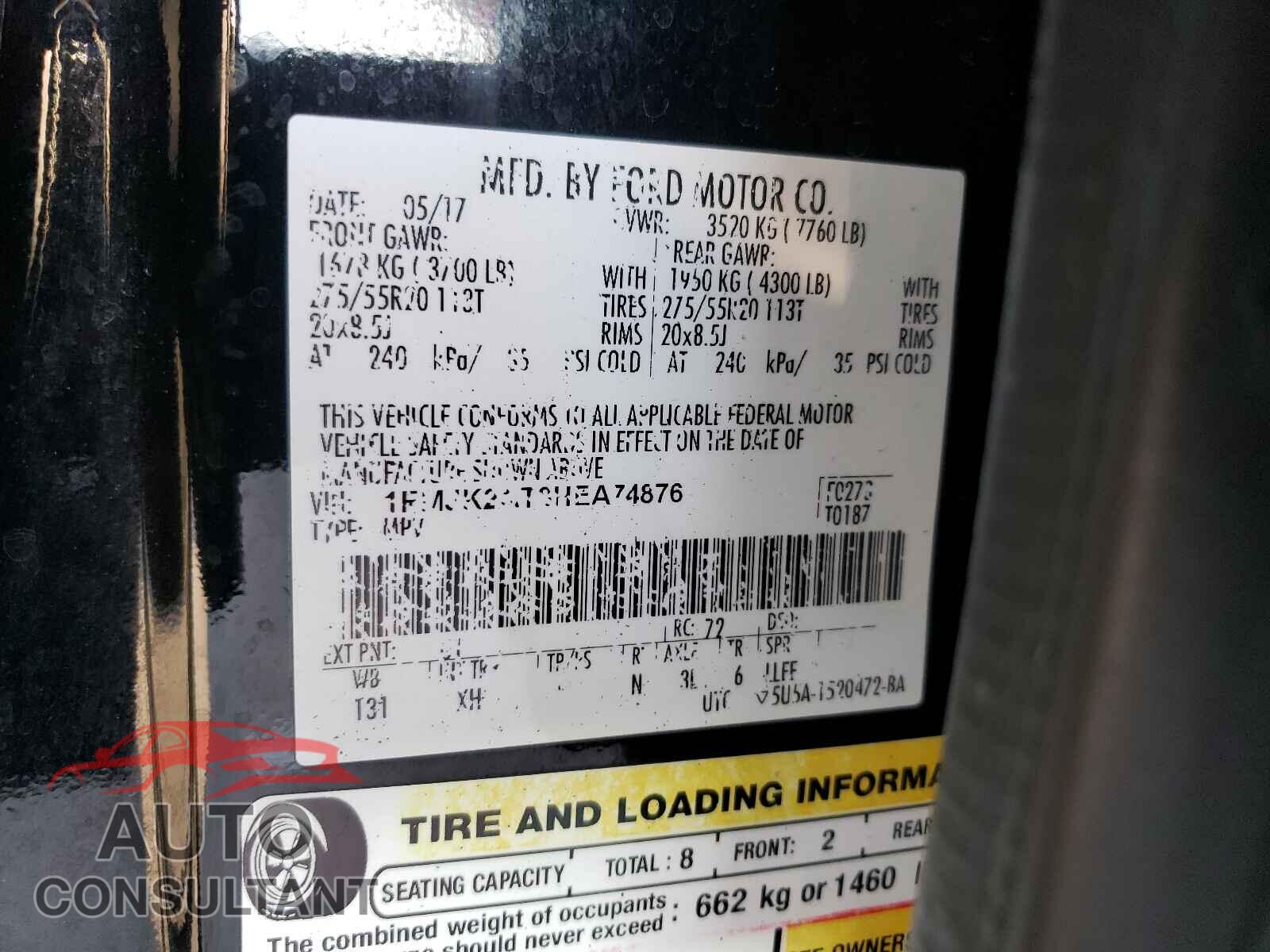 FORD EXPEDITION 2017 - 1FMJK2AT8HEA74876