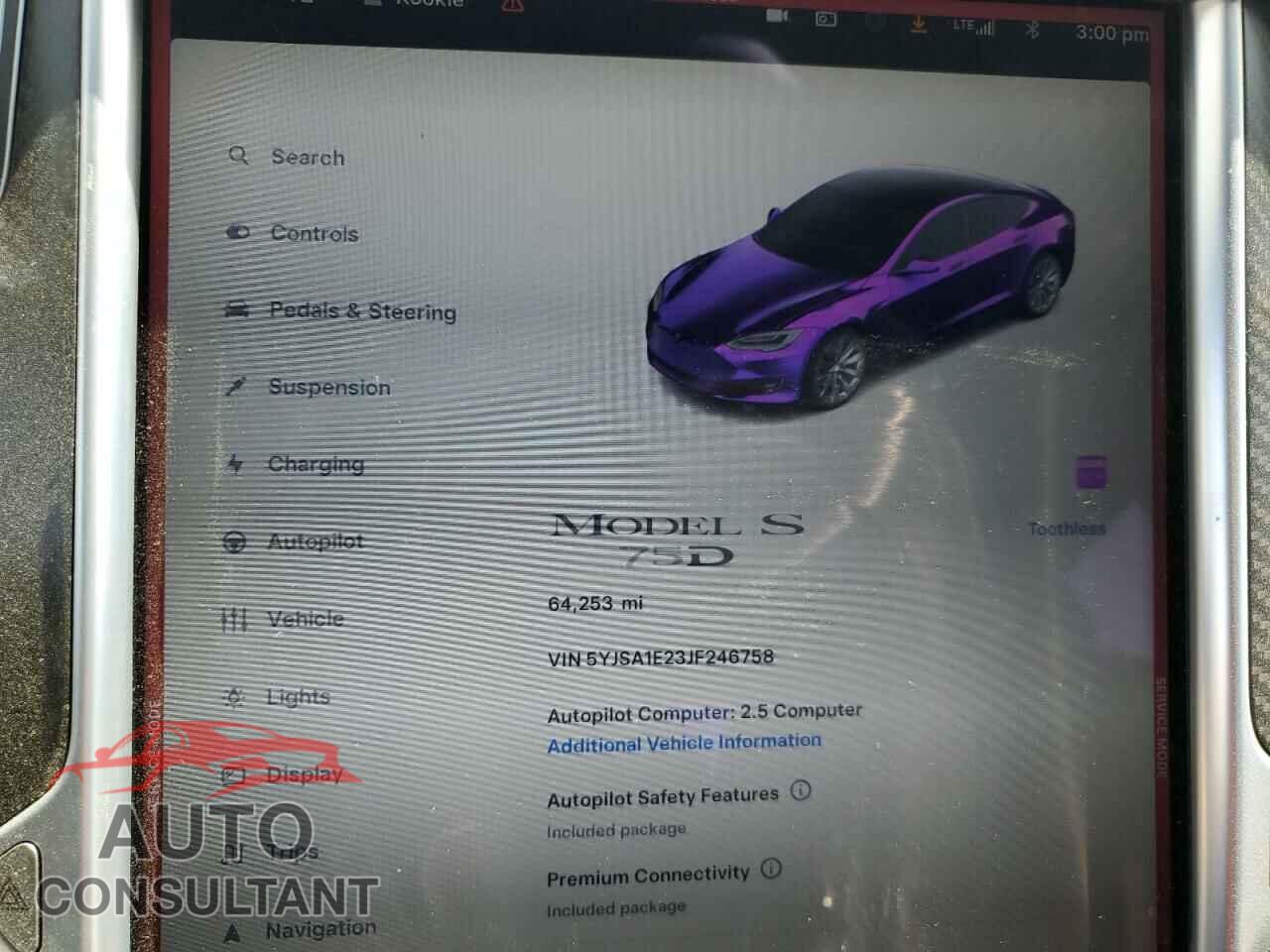 TESLA MODEL S 2018 - 5YJSA1E23JF246758