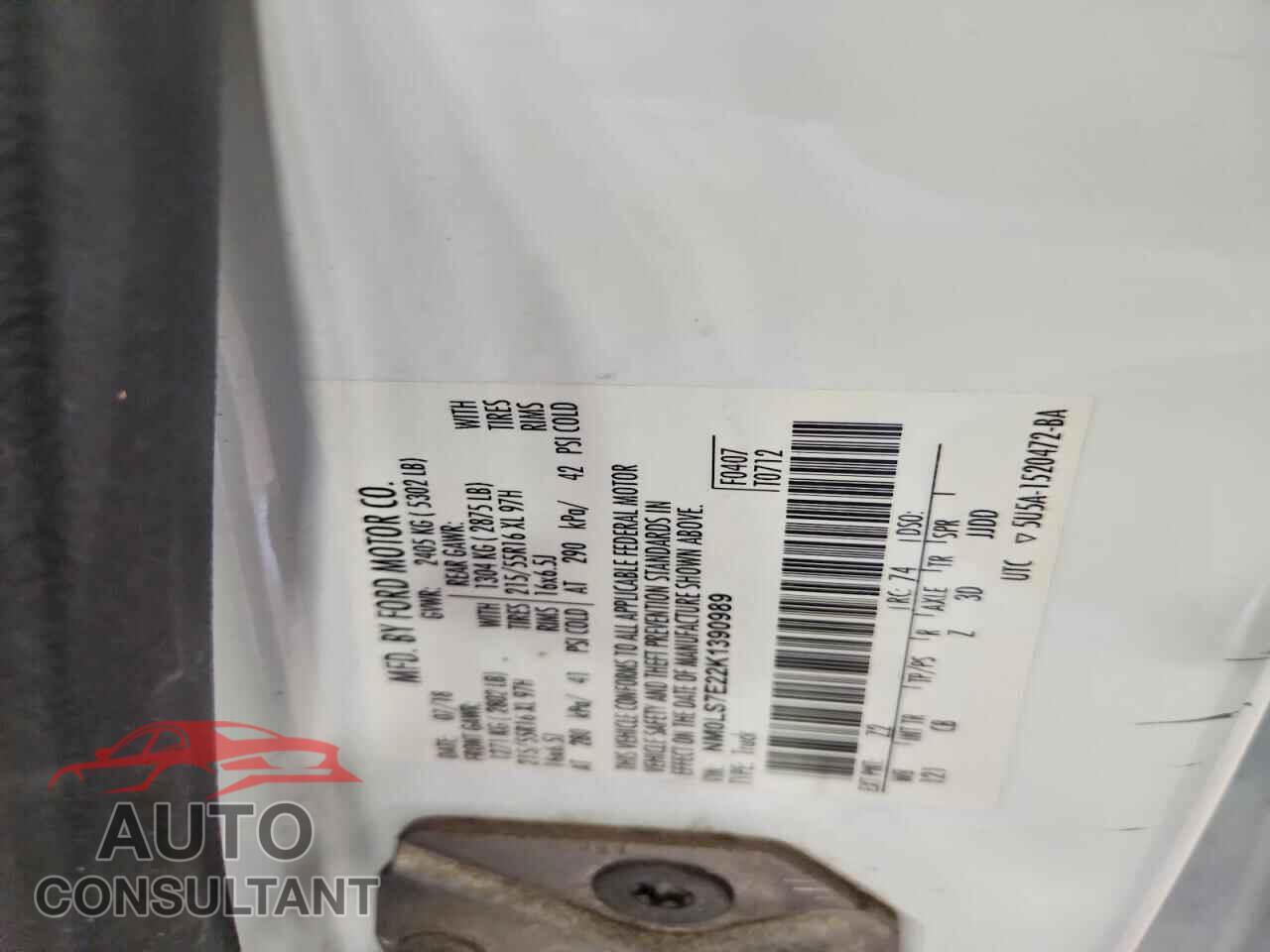 FORD TRANSIT 2019 - NM0LS7E22K1390989