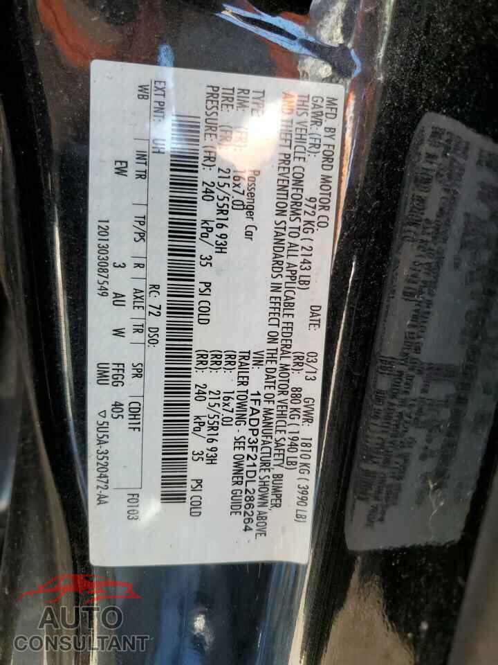 FORD FOCUS 2013 - 1FADP3F21DL286264