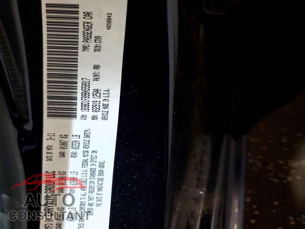 DODGE AVENGER 2011 - 1B3BD1FB9BN558917