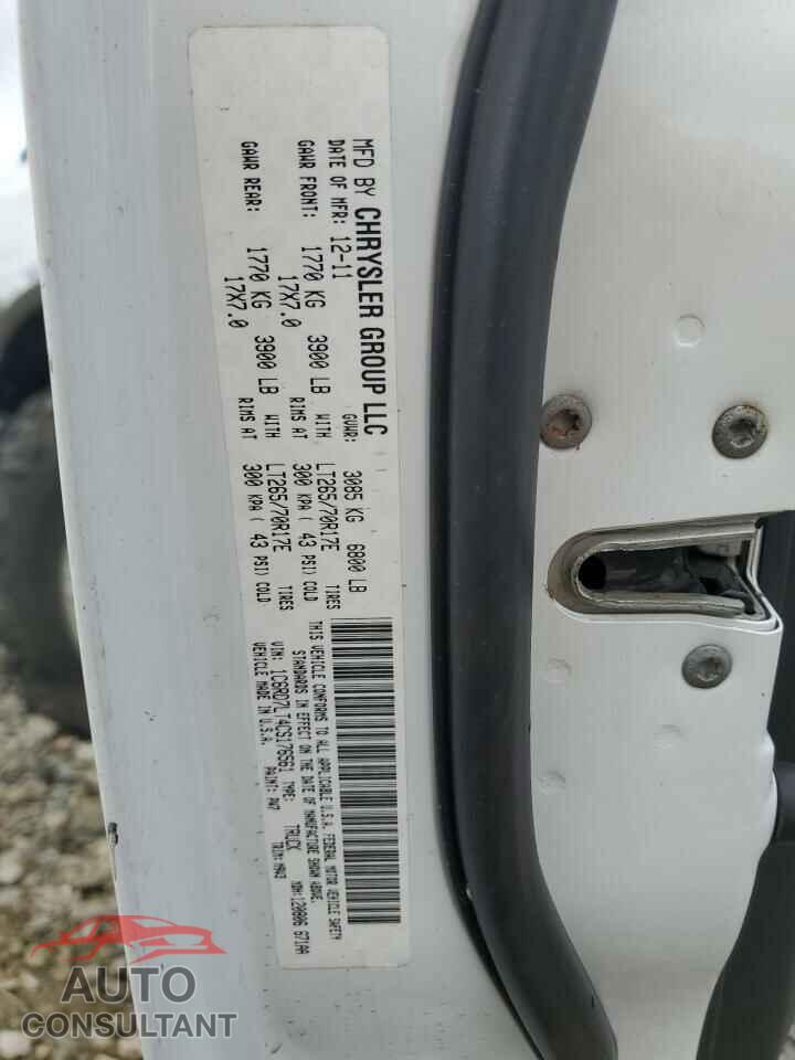 DODGE RAM 1500 2012 - 1C6RD7LT4CS176561