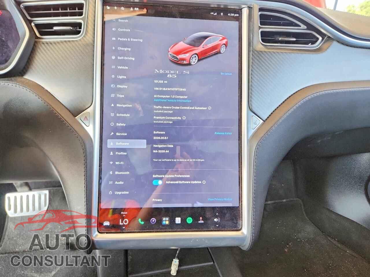 TESLA MODEL S 2015 - 5YJSA1H1XFFP70645