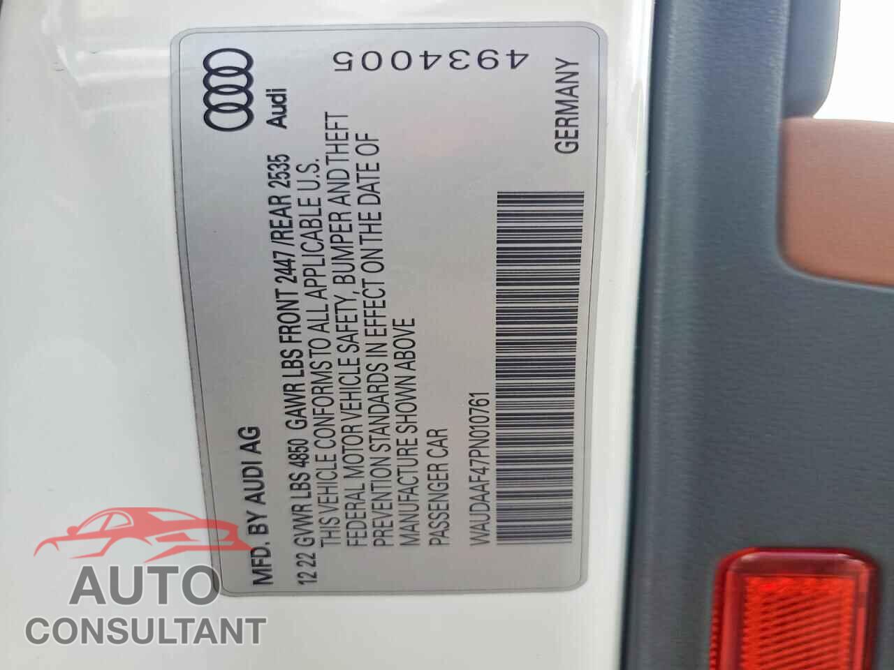 AUDI A4 2023 - WAUDAAF47PN010761