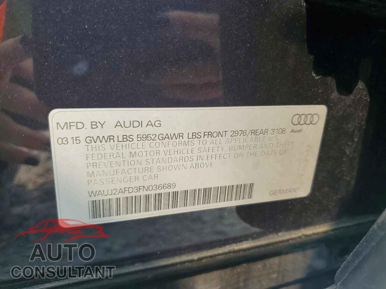 AUDI A8 2015 - WAUJ2AFD3FN036689