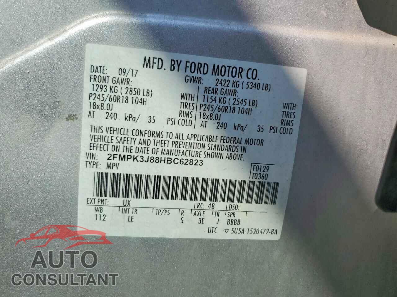FORD EDGE 2017 - 2FMPK3J88HBC62823