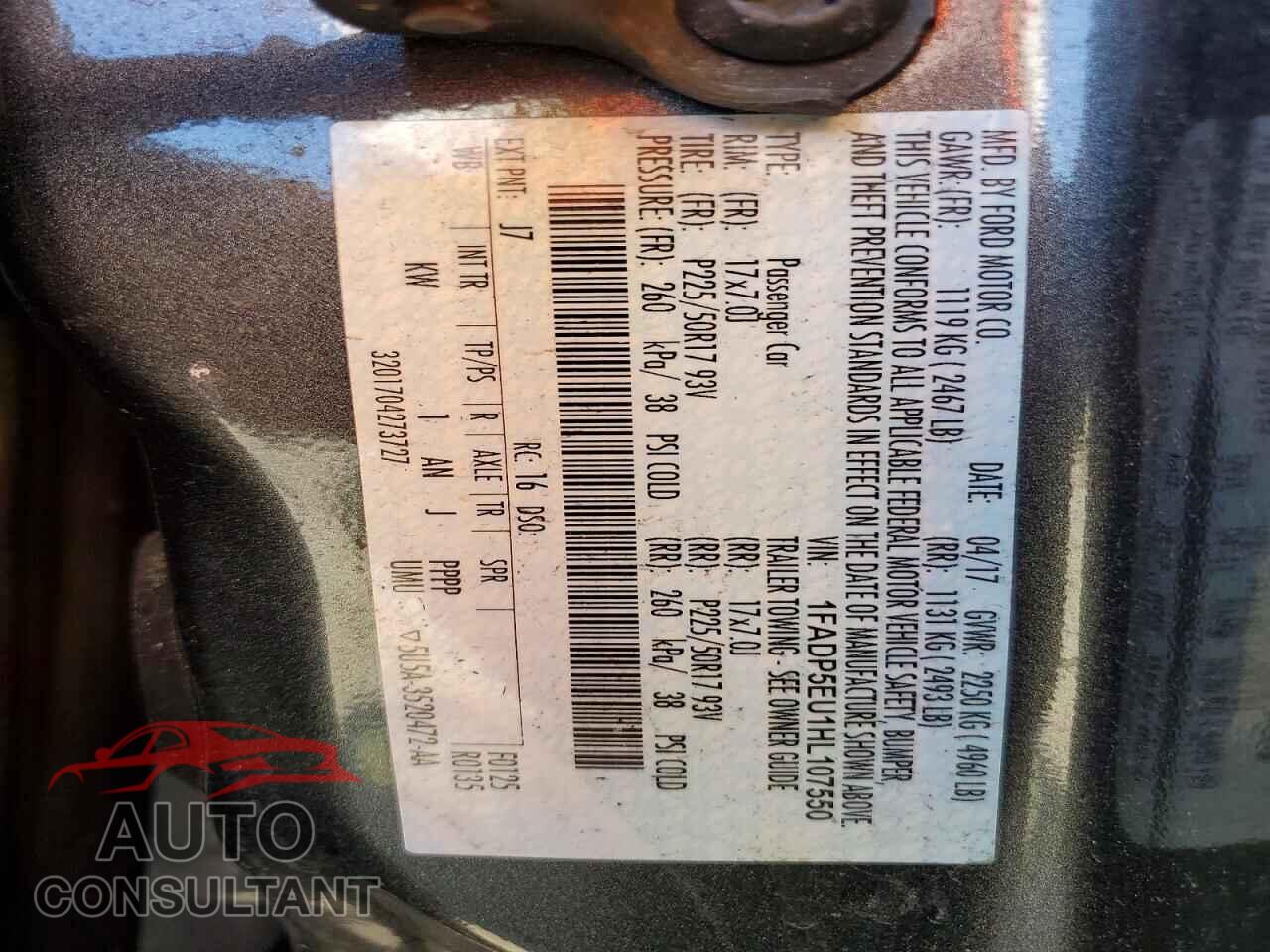 FORD CMAX 2017 - 1FADP5EU1HL107550