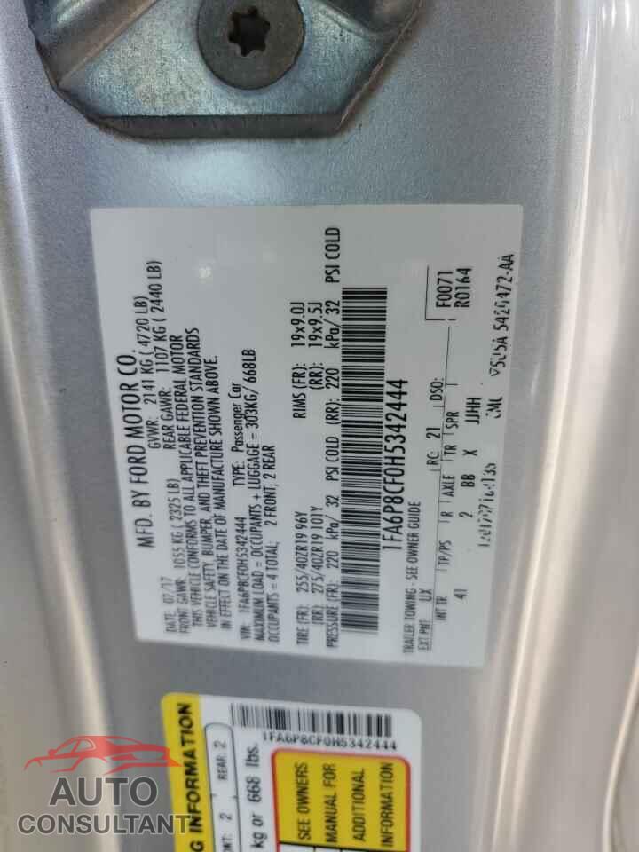 FORD MUSTANG 2017 - 1FA6P8CF0H5342444