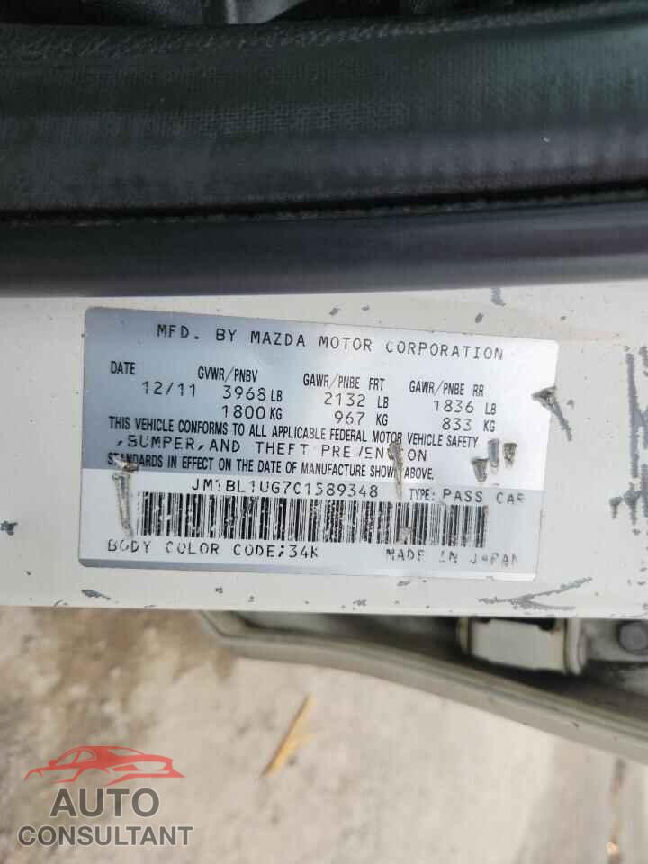 MAZDA 3 2012 - JM1BL1UG7C1589348