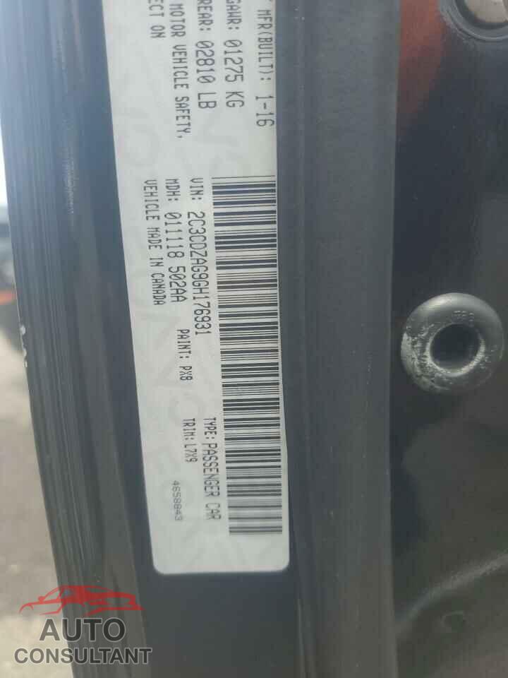 DODGE CHALLENGER 2016 - 2C3CDZAG9GH176931