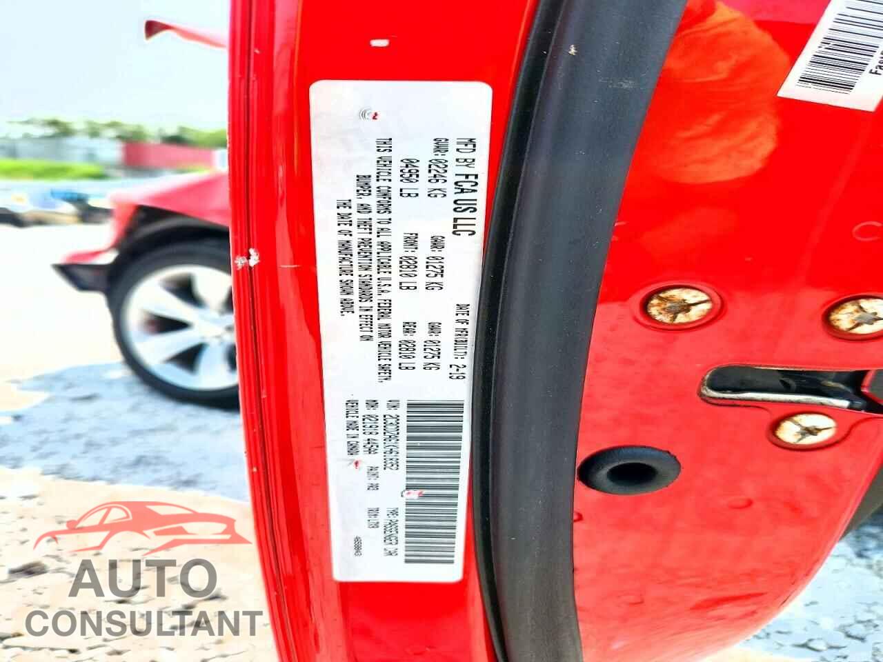 DODGE CHALLENGER 2019 - 2C3CDZAG1KH618352