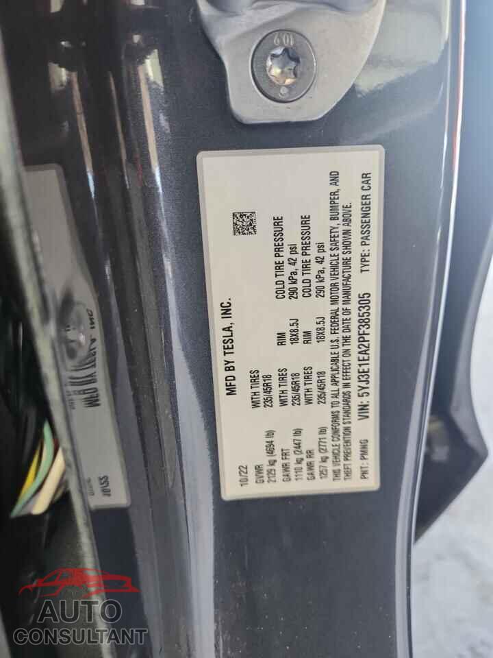 TESLA MODEL 3 2023 - 5YJ3E1EA2PF385305
