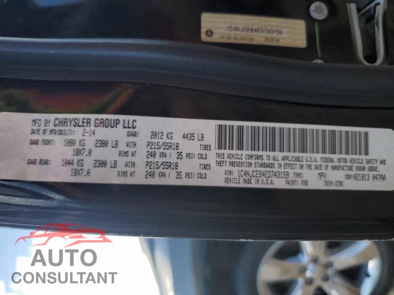 JEEP COMPASS 2014 - 1C4NJCEB4ED743159