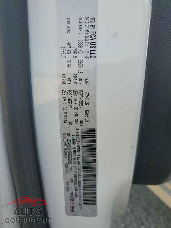 DODGE CARAVAN 2016 - 2C4RDGEG5GR362027