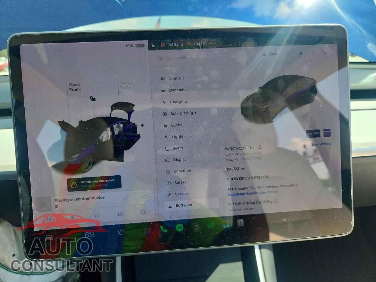 TESLA MODEL 3 2020 - 5YJ3E1EB7LF787775