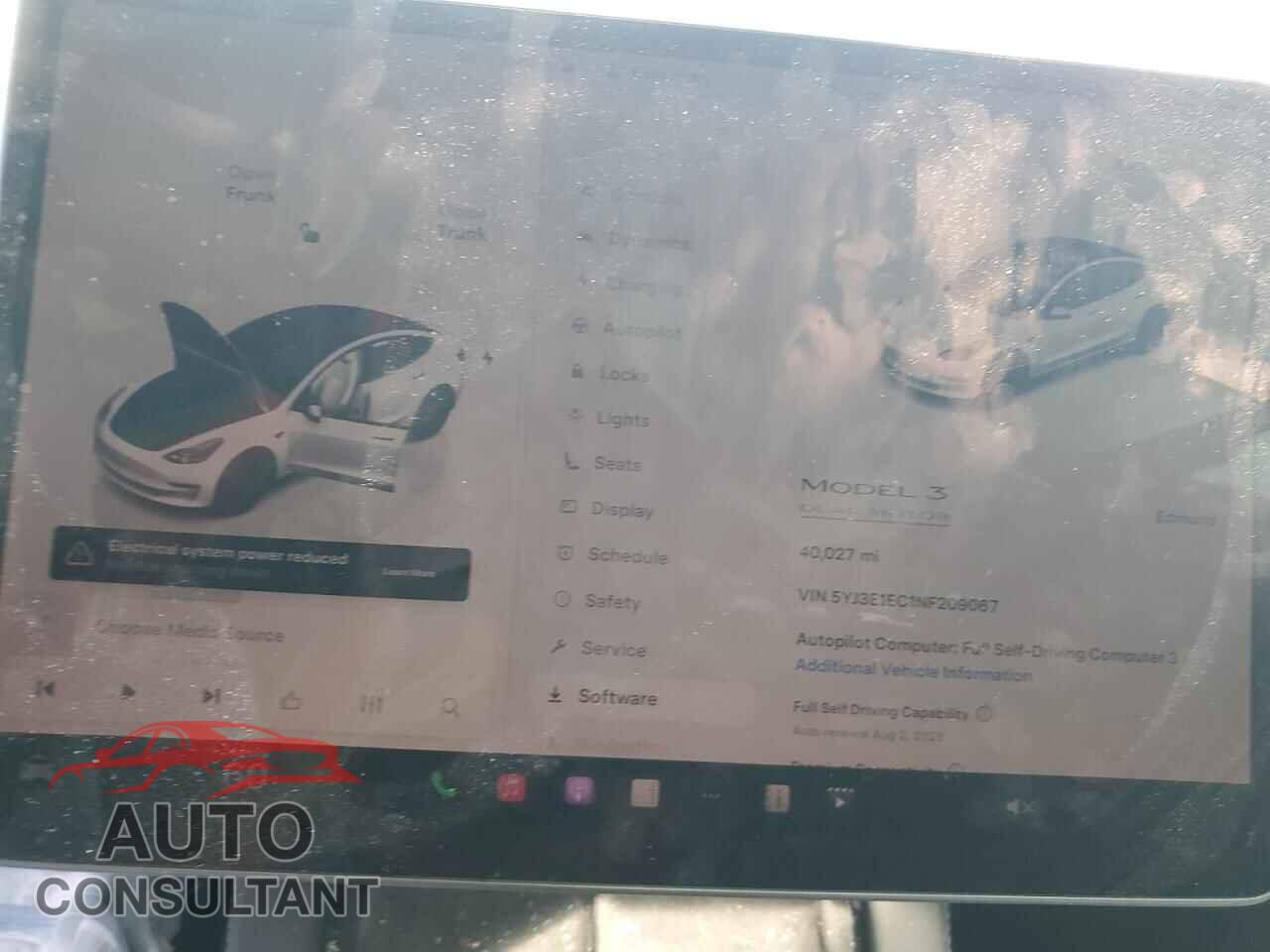 TESLA MODEL 3 2022 - 5YJ3E1EC1NF209067