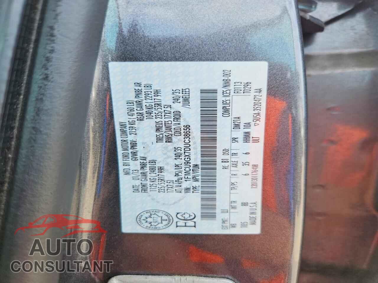 FORD ESCAPE 2013 - 1FMCU9GX7DUC38656