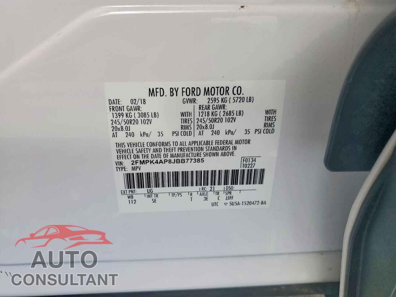 FORD EDGE 2018 - 2FMPK4AP8JBB77385