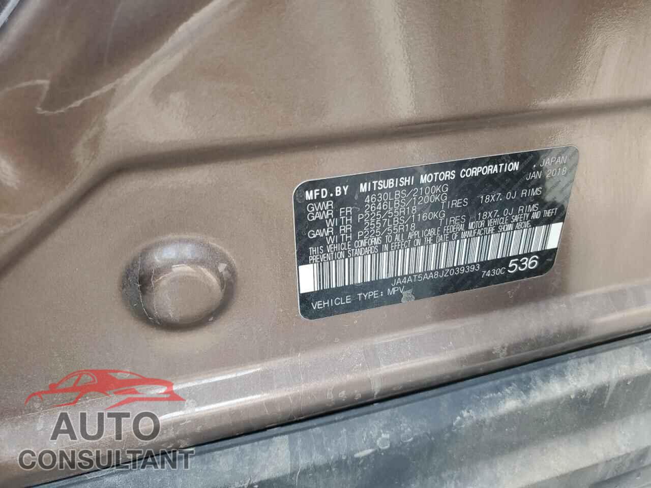 MITSUBISHI ECLIPSE 2018 - JA4AT5AA8JZ039393