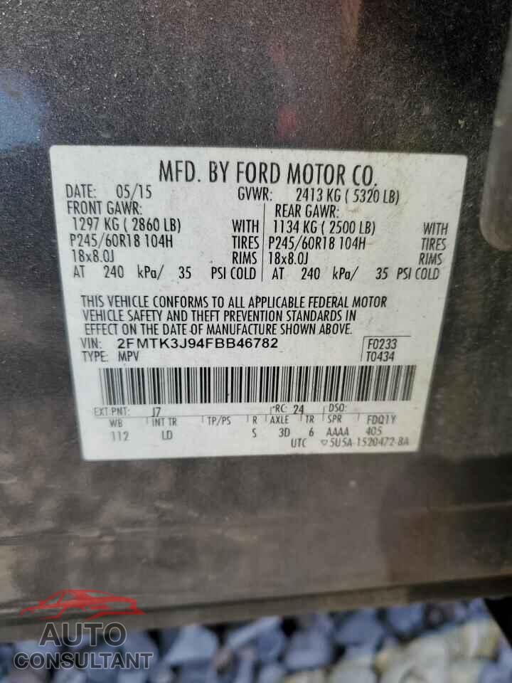 FORD EDGE 2015 - 2FMTK3J94FBB46782