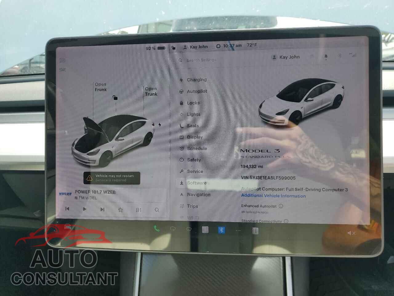 TESLA MODEL 3 2020 - 5YJ3E1EA5LF599005