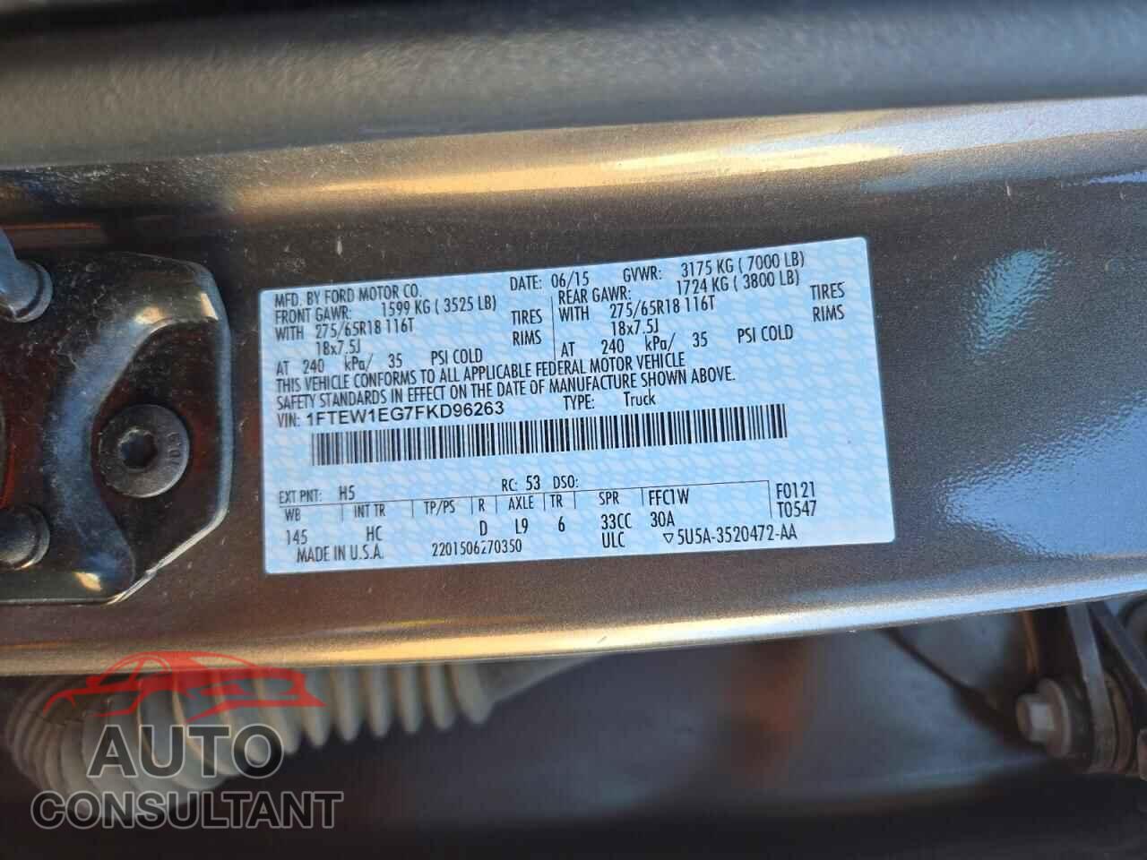 FORD F150 2015 - 1FTEW1EG7FKD96263
