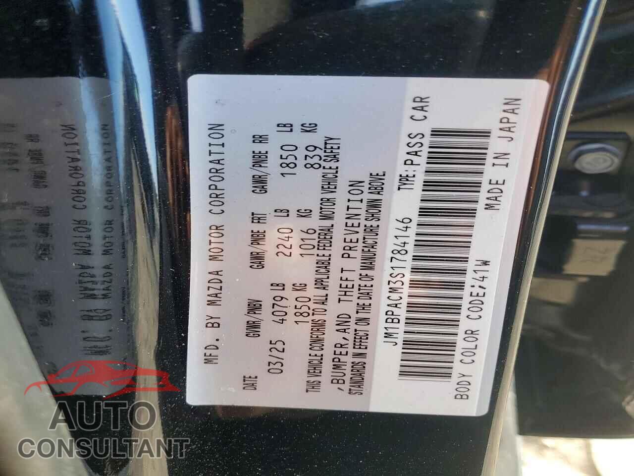 MAZDA 3 2025 - JM1BPACM3S1784146