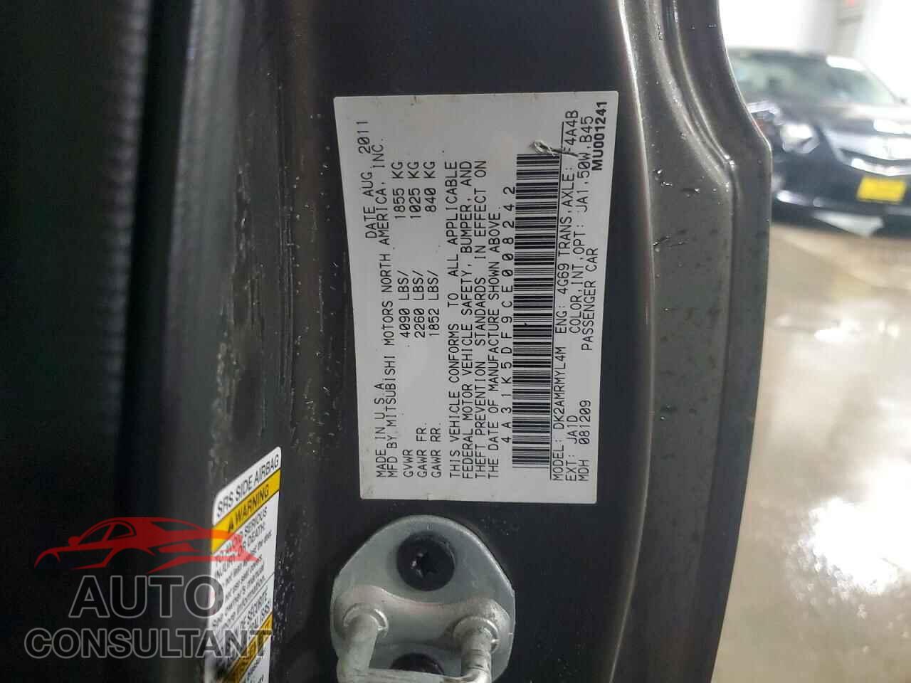 MITSUBISHI ECLIPSE 2012 - 4A31K5DF9CE008242