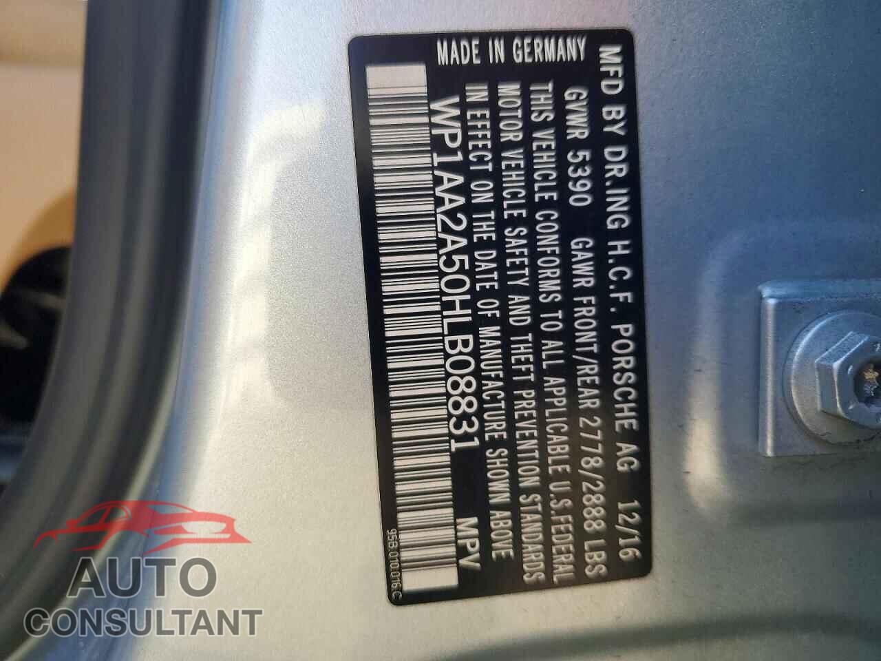 PORSCHE MACAN 2017 - WP1AA2A50HLB08831