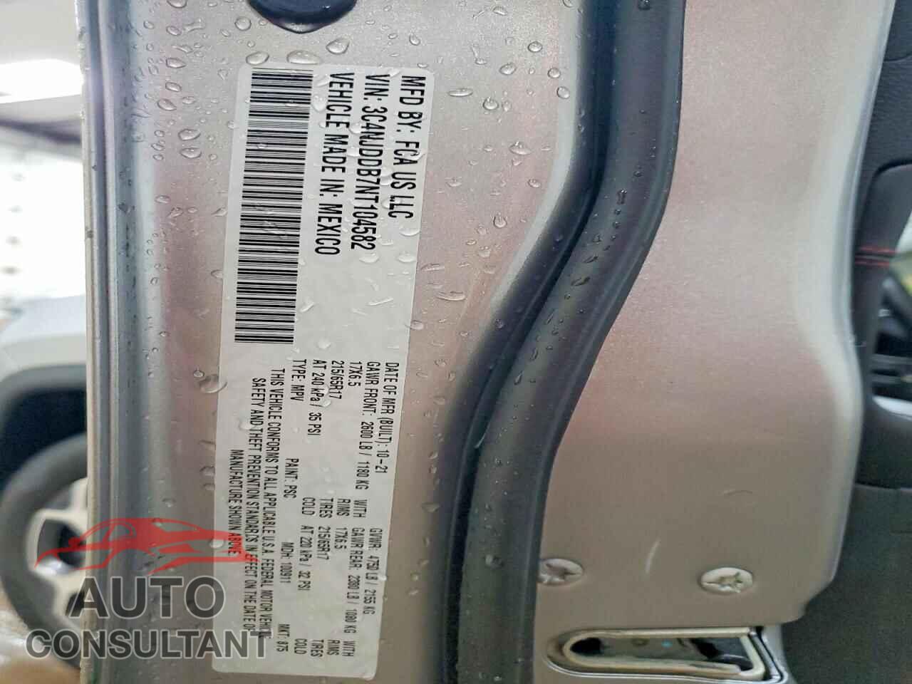 JEEP COMPASS 2022 - 3C4NJDDB7NT104582