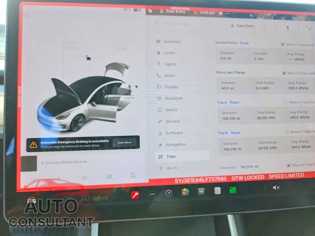 TESLA MODEL 3 2020 - 5YJ3E1EA6LF737585