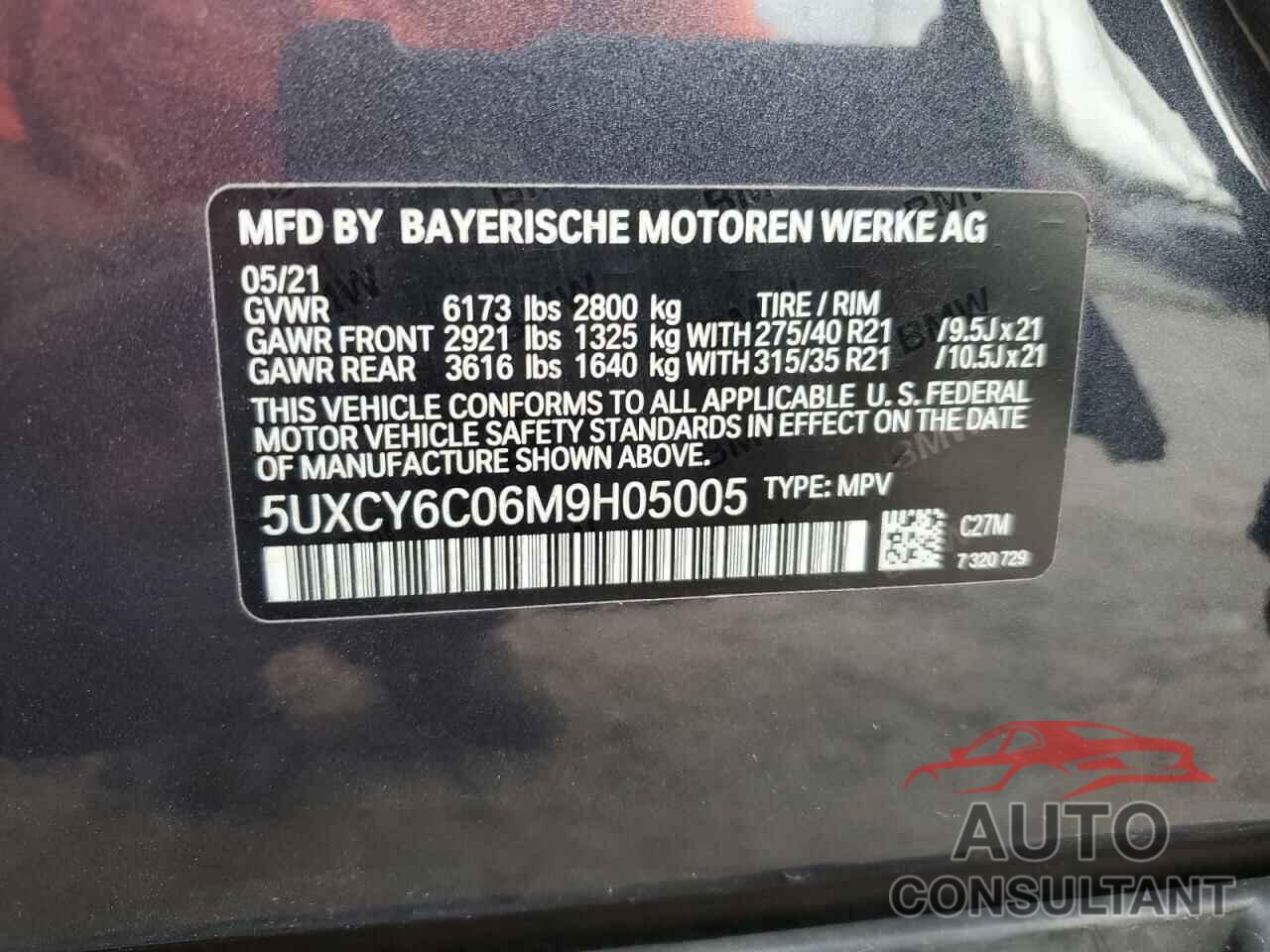 BMW X6 2021 - 5UXCY6C06M9H05005