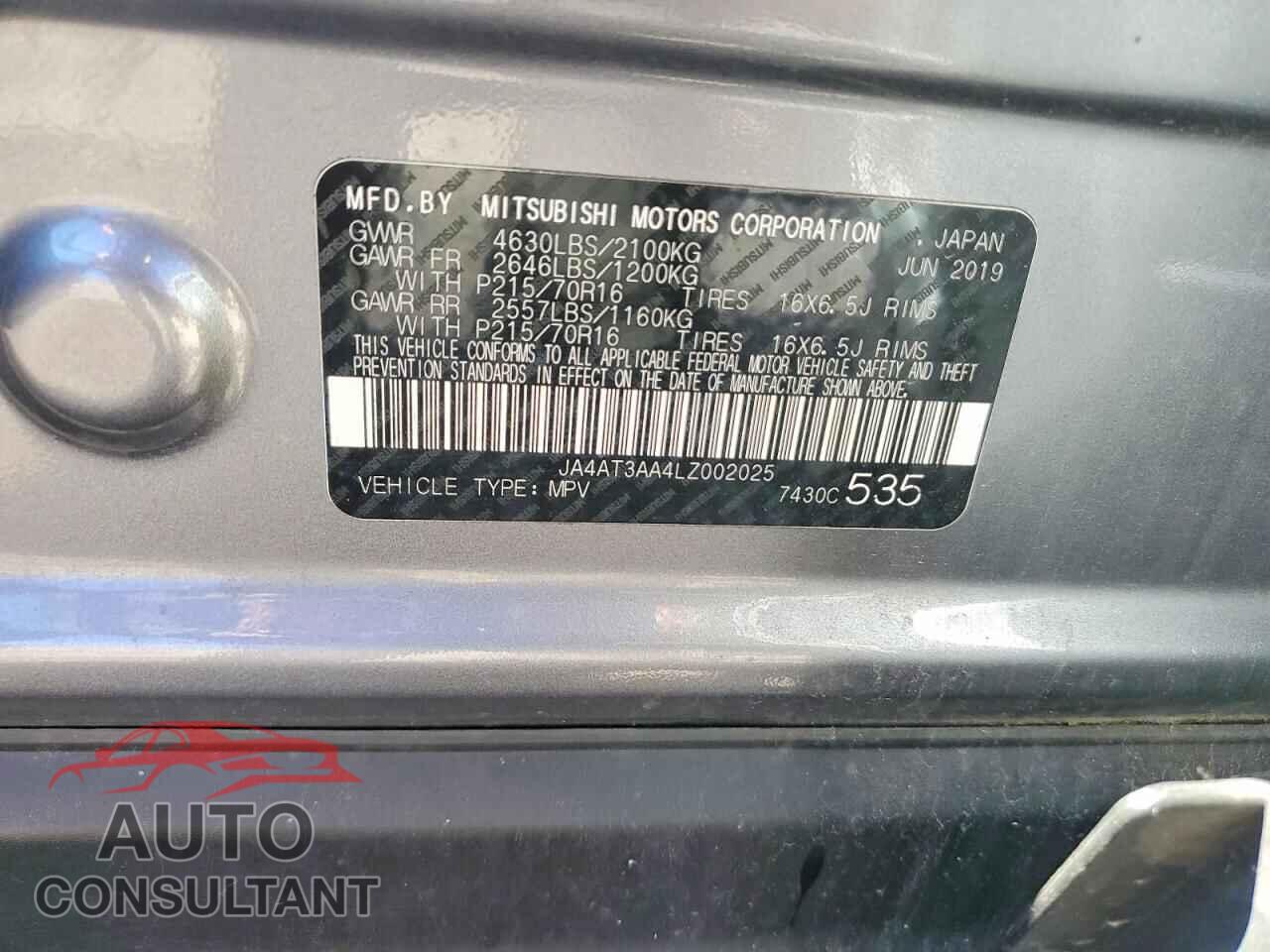 MITSUBISHI ECLIPSE 2020 - JA4AT3AA4LZ002025