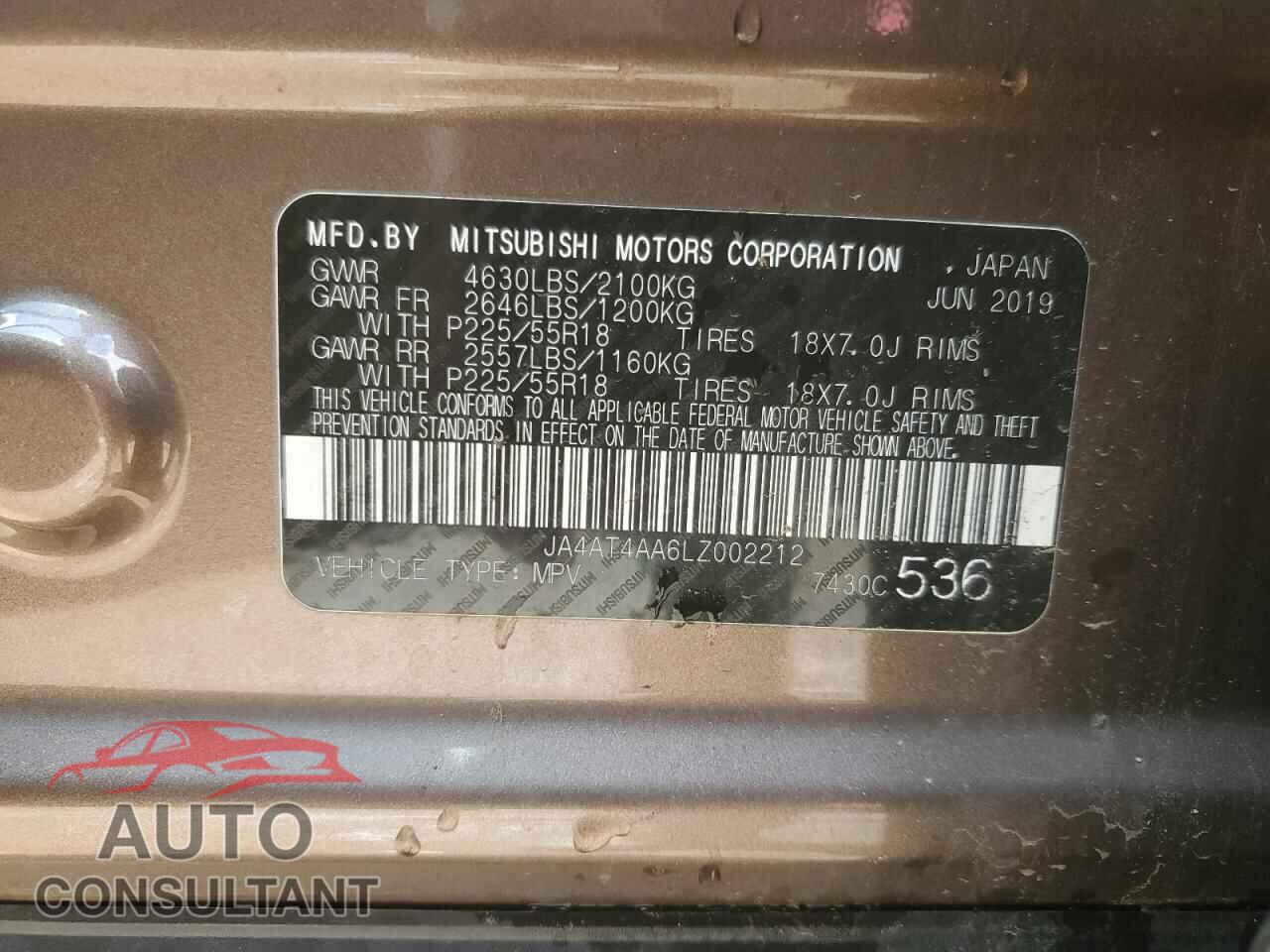 MITSUBISHI ECLIPSE 2020 - JA4AT4AA6LZ002212