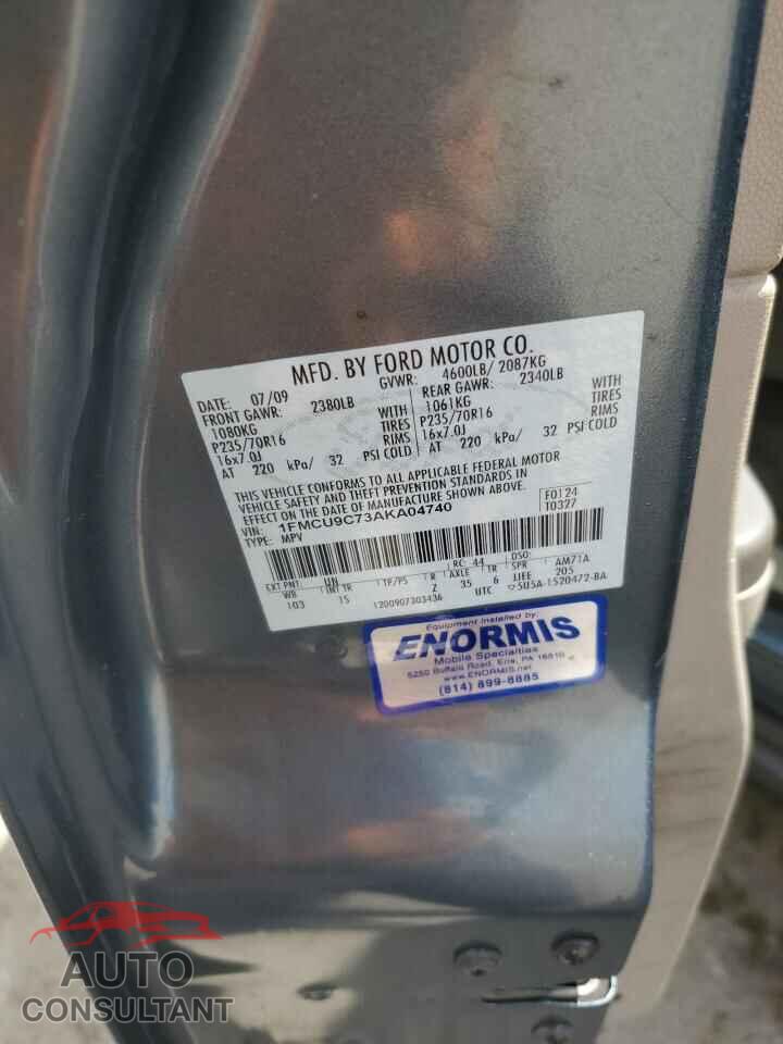 FORD ESCAPE 2010 - 1FMCU9C73AKA04740