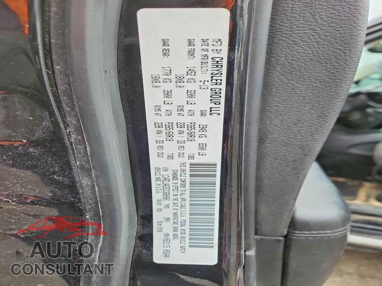 DODGE DURANGO 2013 - 1C4RDJAG5DC680981