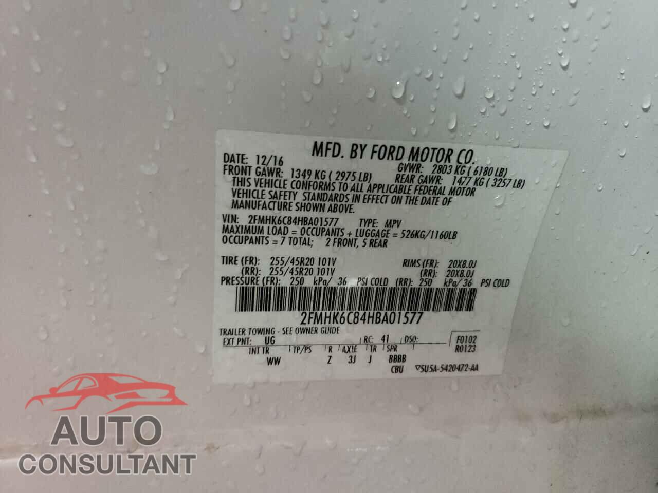 FORD FLEX 2017 - 2FMHK6C84HBA01577