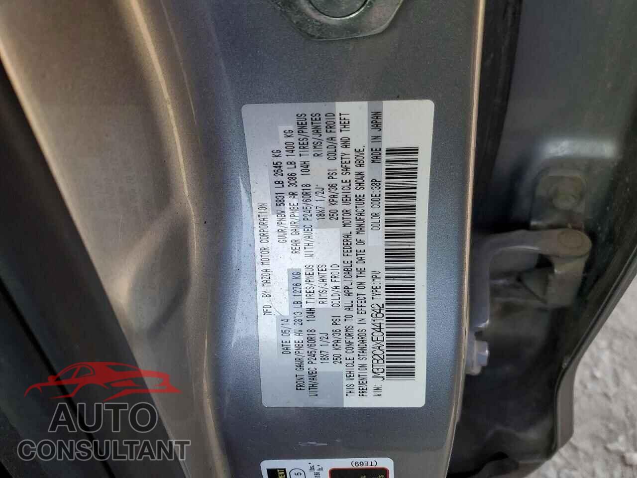 MAZDA CX-9 2014 - JM3TB2CAXE0441642