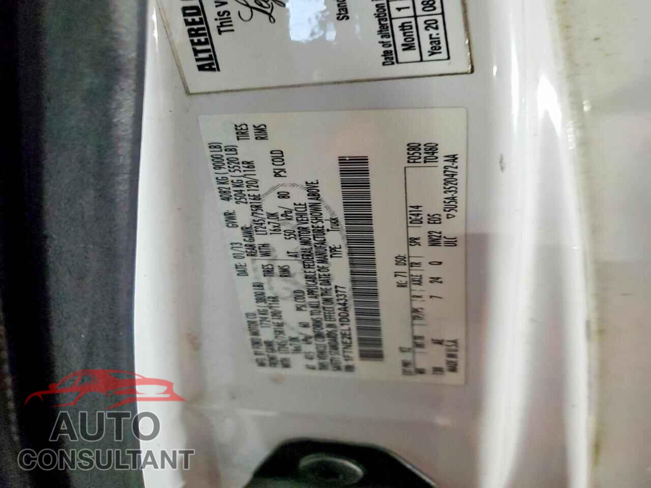 FORD ECONOLINE 2013 - 1FTNE2EL1DDA43377