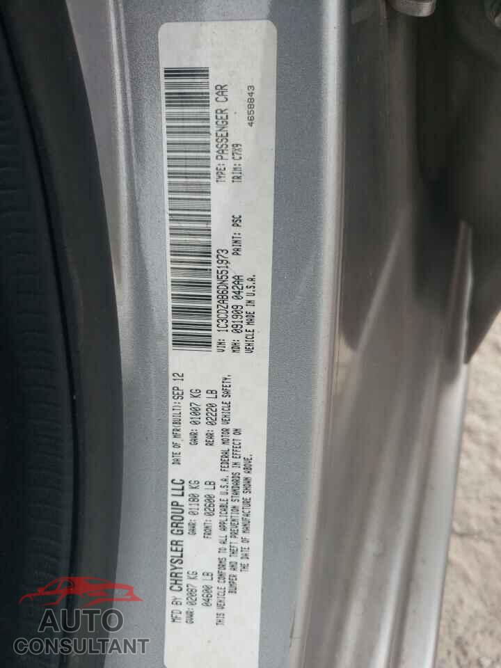 DODGE AVENGER 2013 - 1C3CDZAB6DN551973