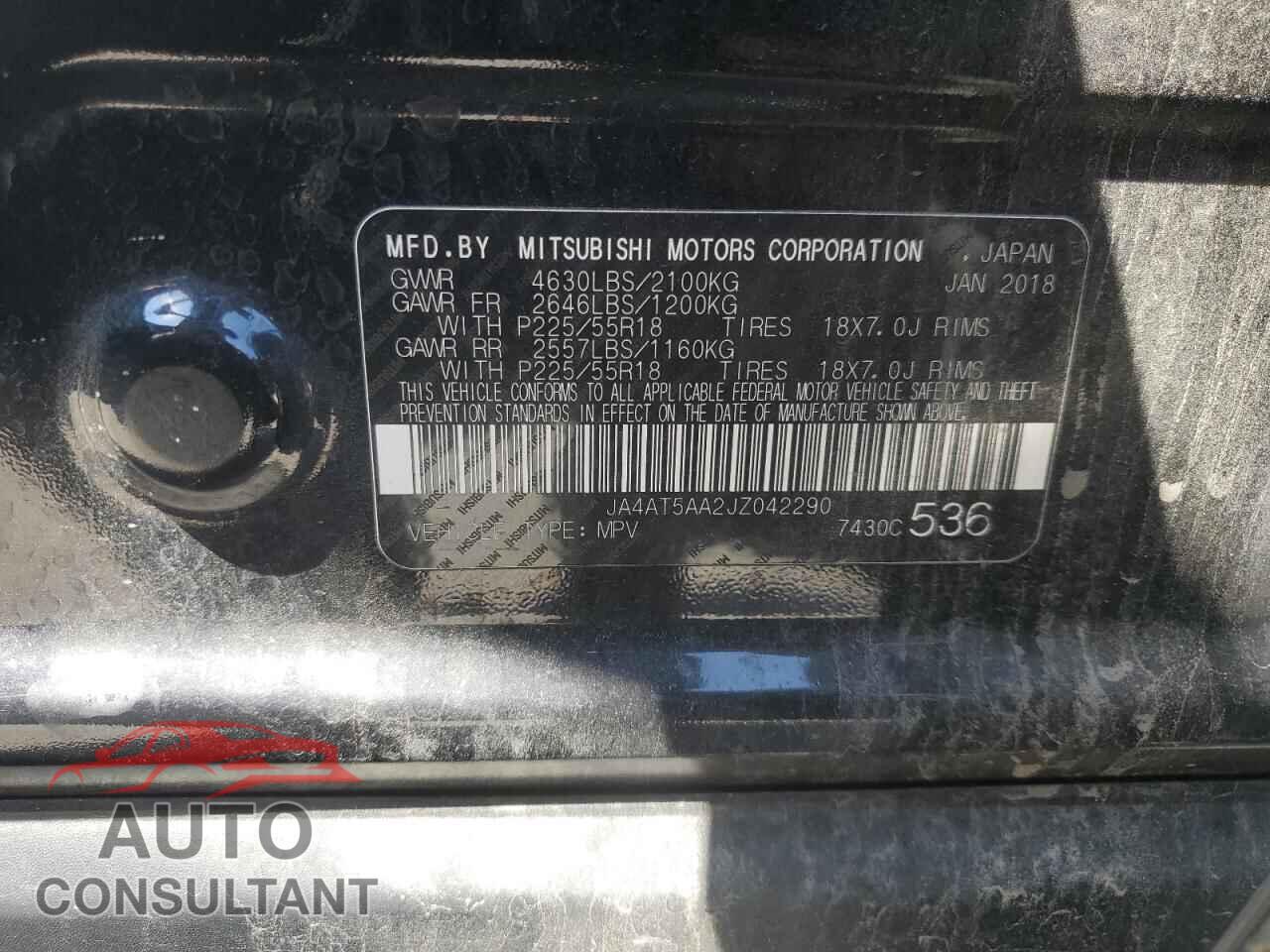 MITSUBISHI ECLIPSE 2018 - JA4AT5AA2JZ042290