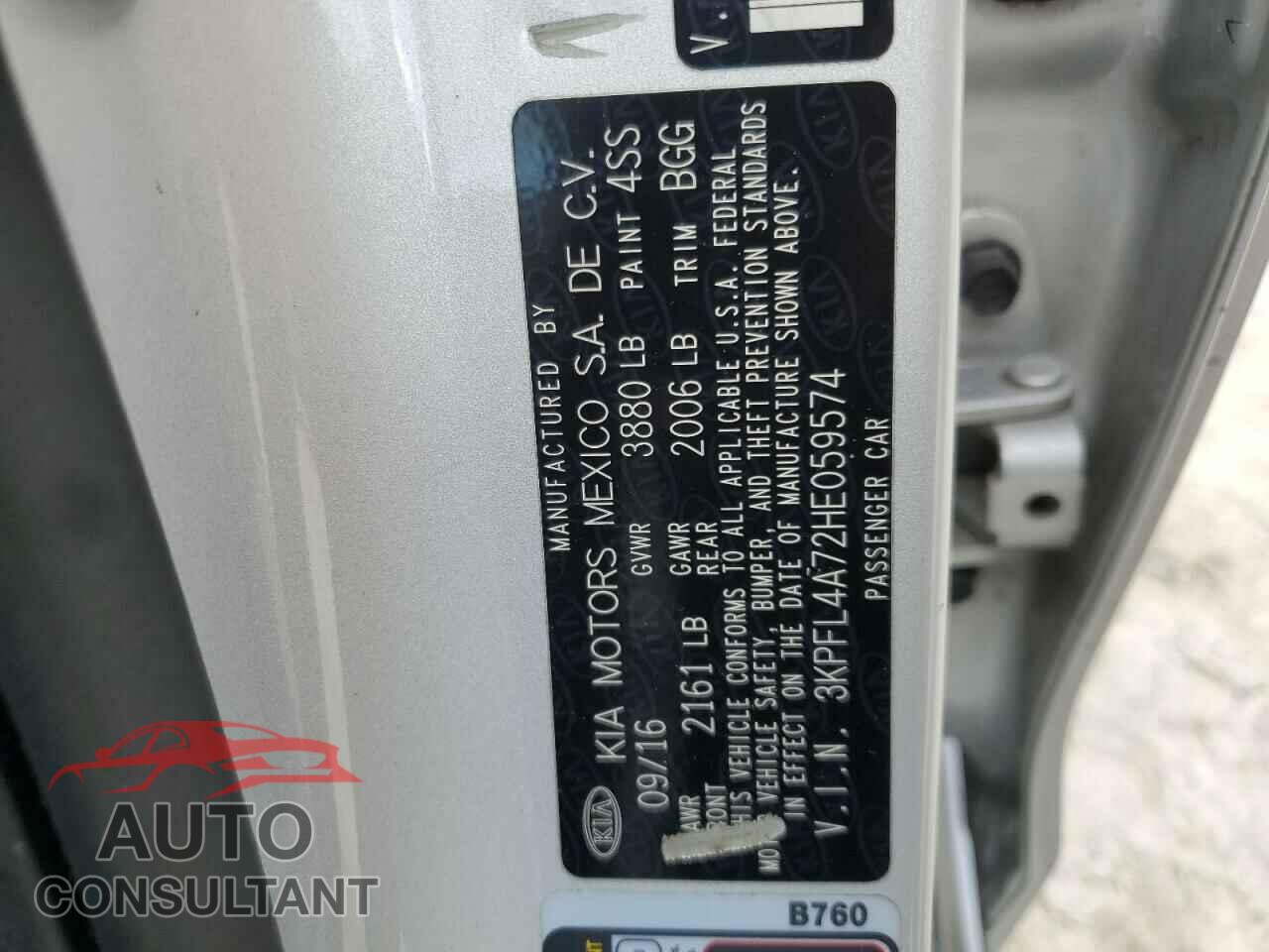 KIA FORTE 2017 - 3KPFL4A72HE059574