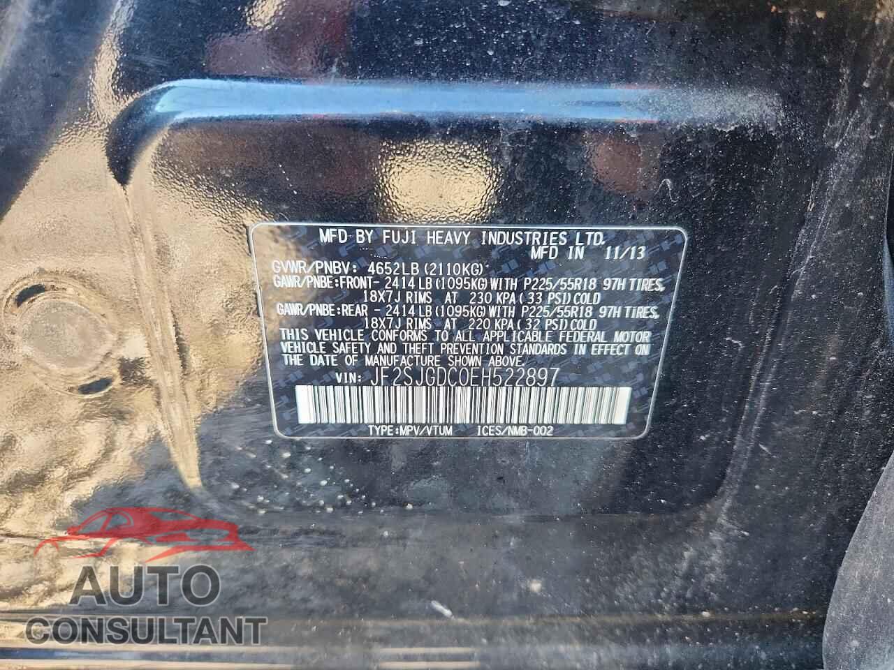 SUBARU FORESTER 2014 - JF2SJGDC0EH522897