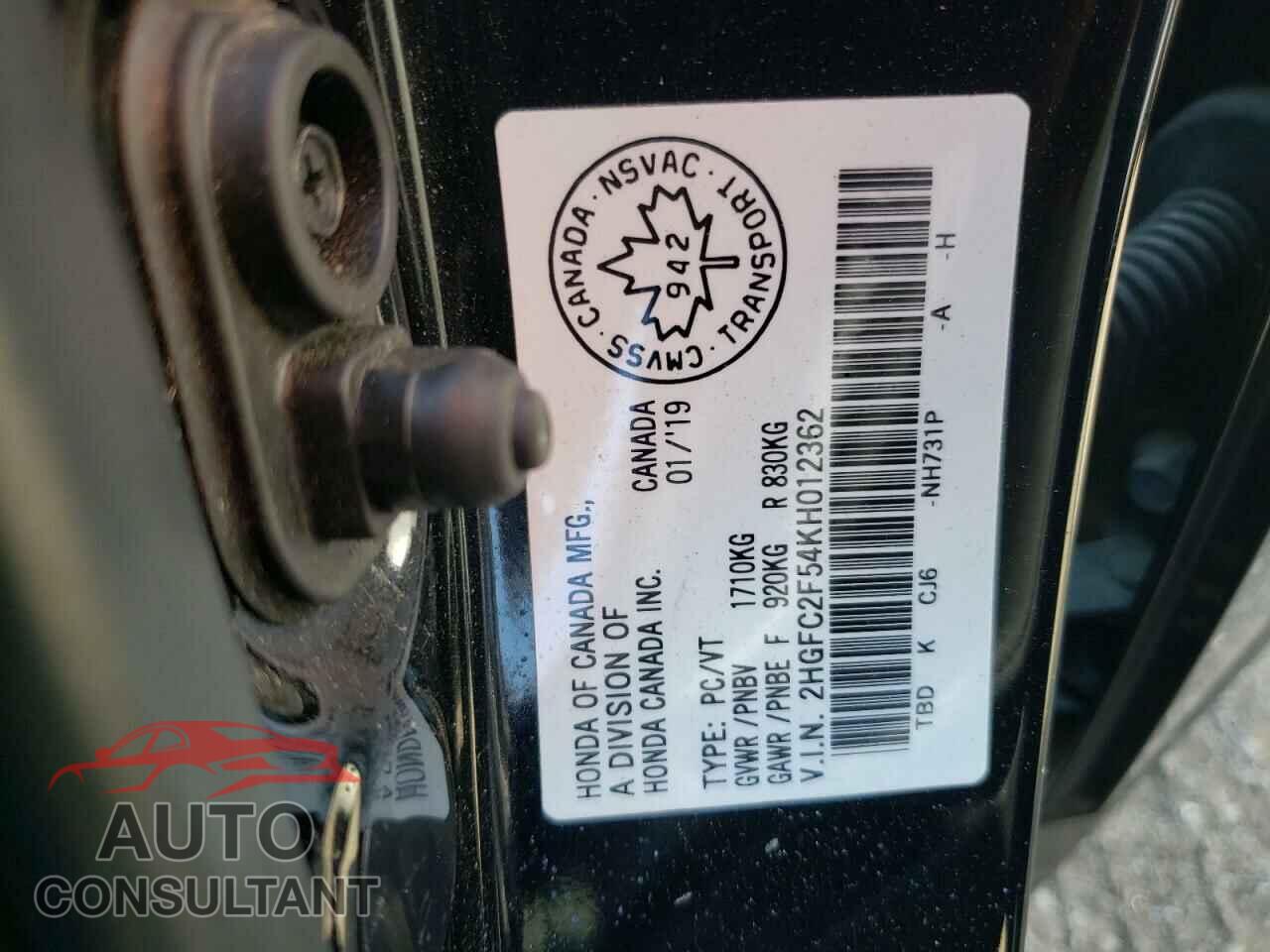 HONDA CIVIC 2019 - 2HGFC2F54KH012362
