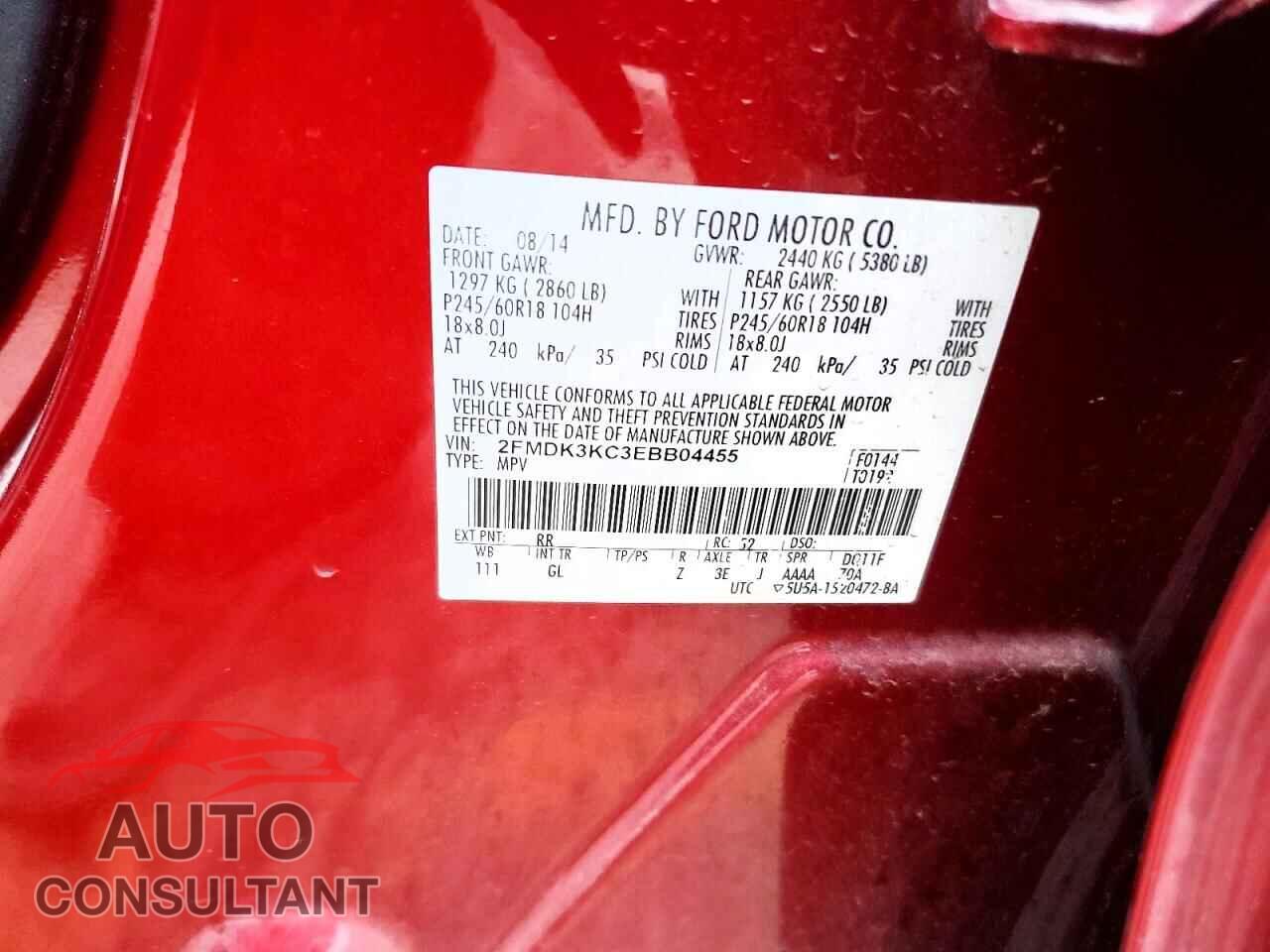 FORD EDGE 2014 - 2FMDK3KC3EBB04455